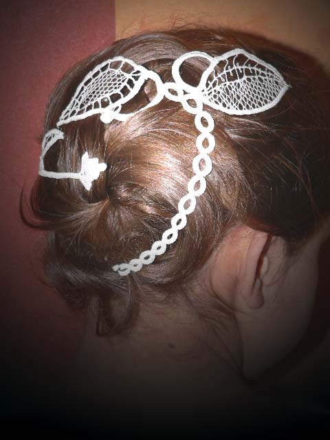 Filet à Chignon Imitation Dentelle Blanc - Accessoire Cheveux Neuf - Sans Marque